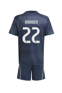 Real Madrid Antonio Rudiger #22 Babytruitje Uit tenue Kind 2025-26 Korte Mouw (+ Korte broeken)